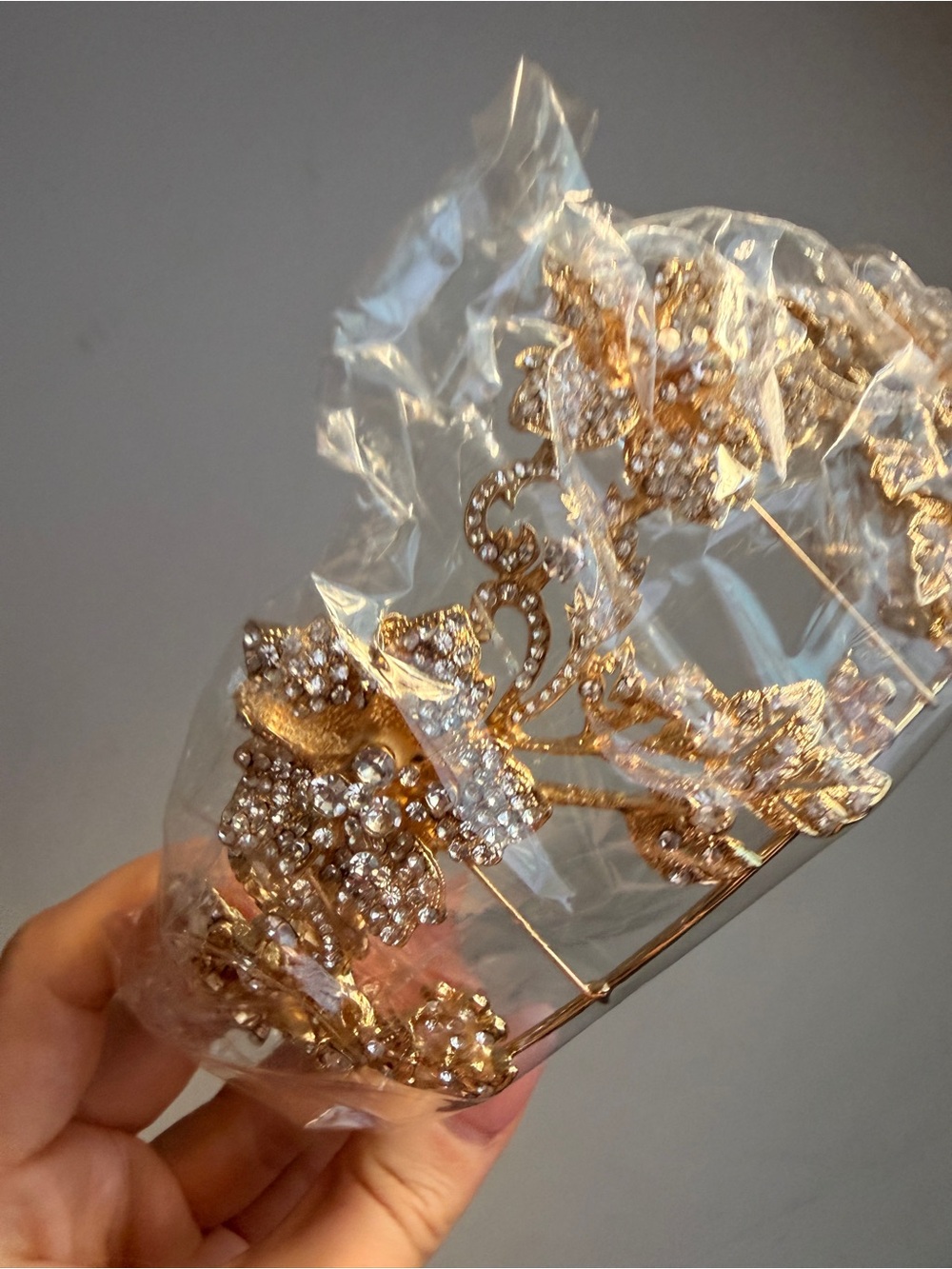 Gold Crystal Floral Headband - Women Accessories